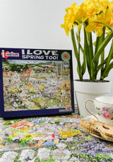 Mike Jupp I Love Spring Too 1000 Piece Jigsaw Puzzle – Chaotic Village Scene, Made in Britain, 66 x 50cm