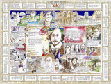 Tim Bulmer The Bard 1000 Piece Jigsaw Puzzle – Illustrated Shakespeare Life Timeline, 66 x 50cm