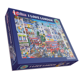 Mike Jupp I Love London 1000 Piece Jigsaw Puzzle – Comical Cartoon Scene, Made in Britain