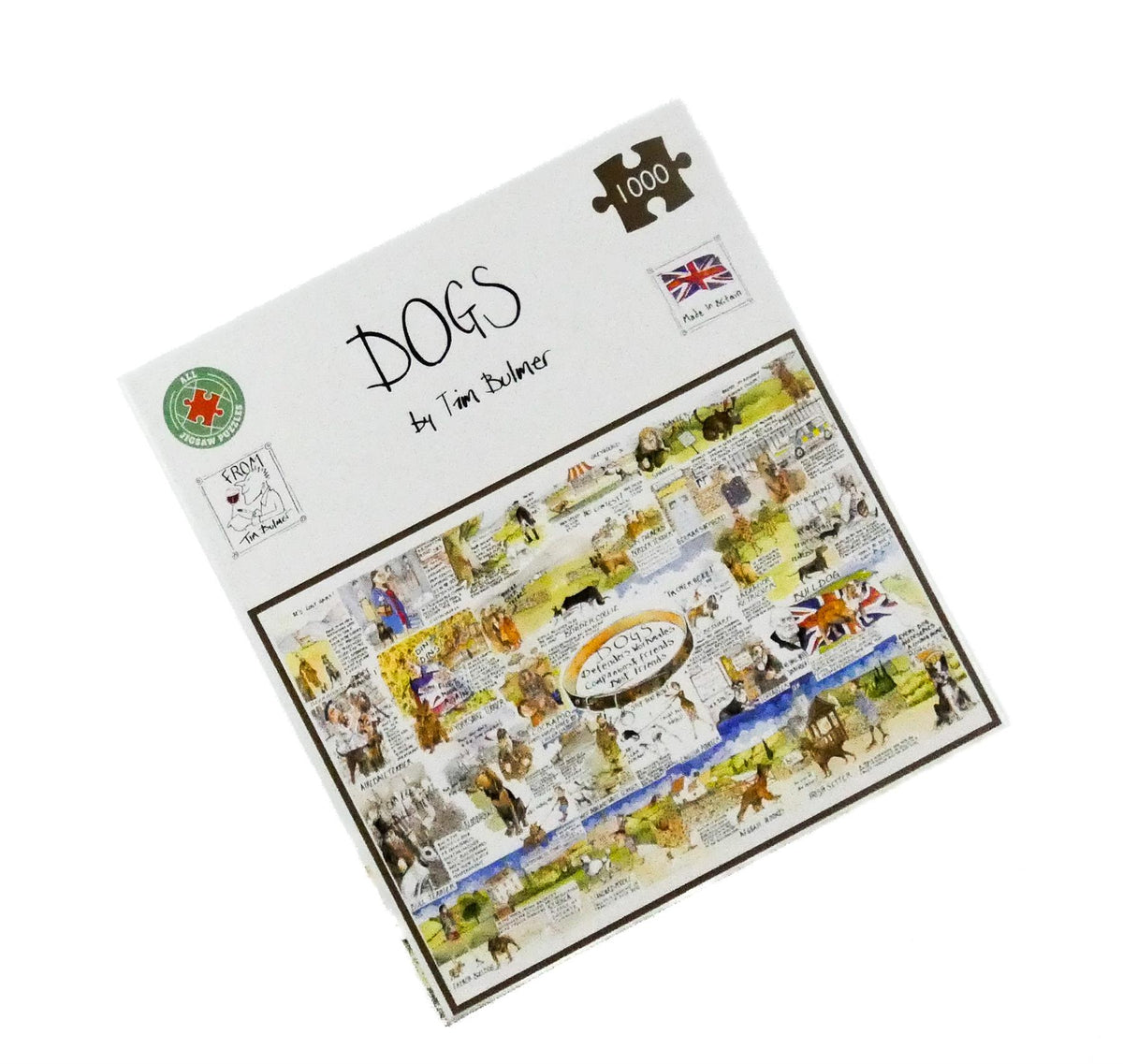 Tim Bulmer Dogs 1000 Piece Jigsaw Puzzle – Fun Dog Facts Puzzle for Dog Lovers, 66 x 50cm