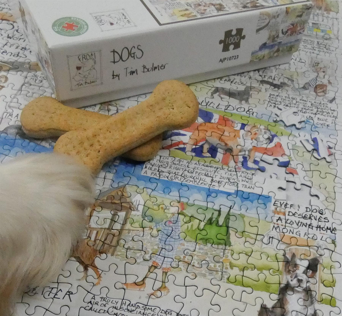 Tim Bulmer Dogs 1000 Piece Jigsaw Puzzle – Fun Dog Facts Puzzle for Dog Lovers, 66 x 50cm