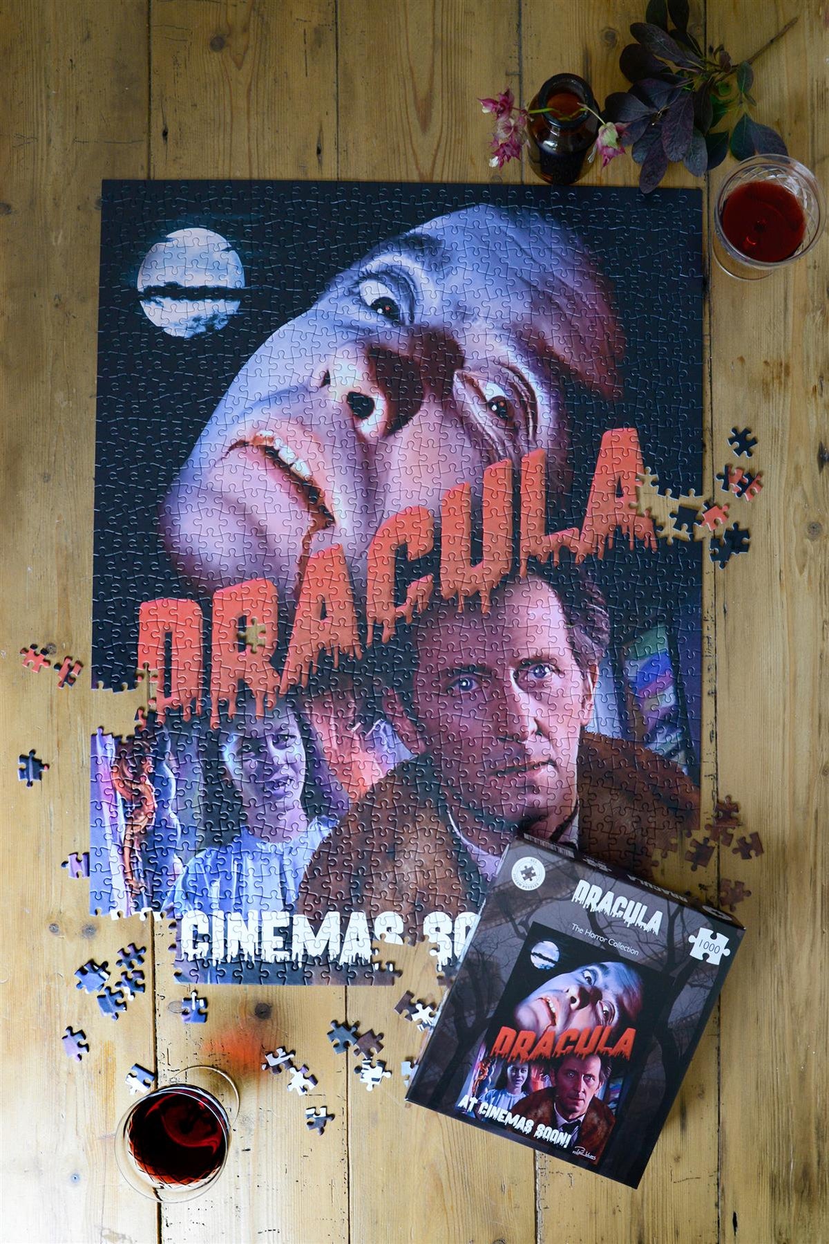Horror Line Dracula 1000 Piece Jigsaw Puzzle – Classic Gothic Horror Vampire Puzzle, 66 x 50cm