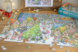 Djigsaw Vu at the Christmas Market 2 x 1000 Piece Jigsaw Puzzles – Then-and-Now Festive Scenes, Christmas Gift