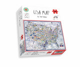 Tim Bulmer USA Map 1000 Piece Jigsaw Puzzle – Illustrated Map with Landmarks and History, 66 x 50cm