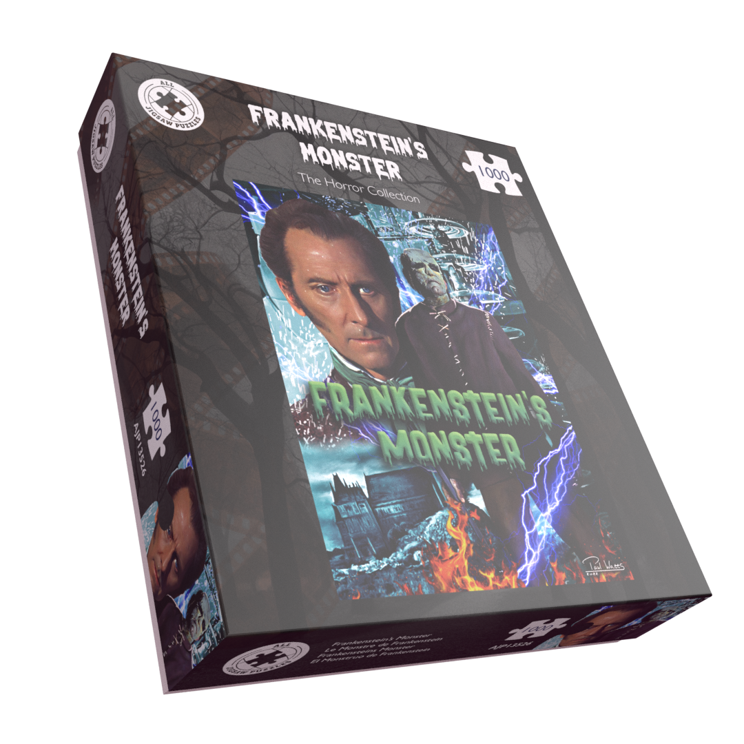 Horror Line Frankenstein's Monster 1000 Piece Jigsaw Puzzle – Classic Horror Movie Puzzle, 66 x 50cm