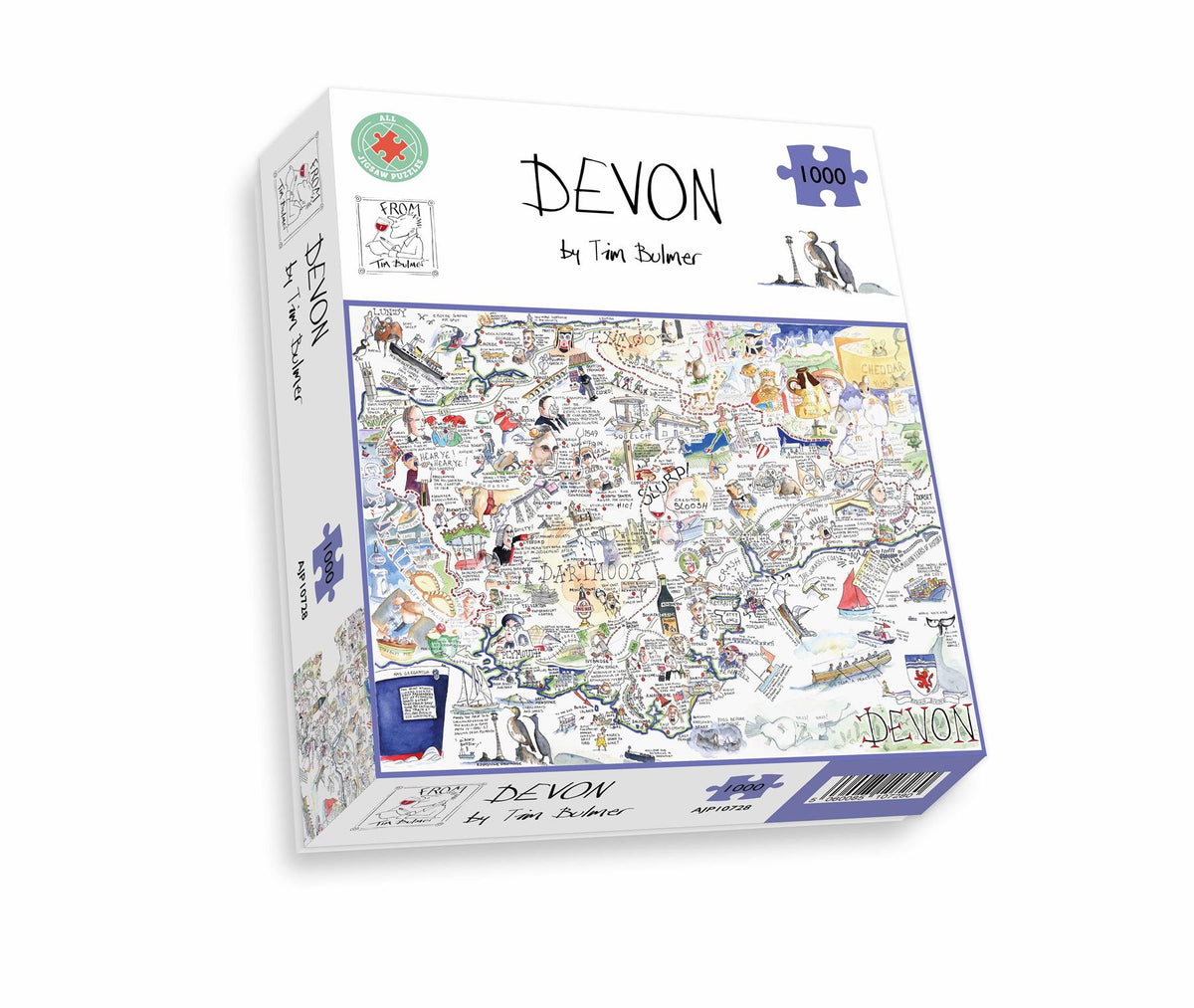 Tim Bulmer Devon Map 1000 Piece Jigsaw Puzzle – Funny Illustrated County Map, 66 x 50cm