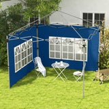 Outsunny Gazebo Side Panels, 2 Pack Oxford Cloth with Windows – Fits 3x3m or 3x4m Pop-Up Gazebos, Blue