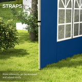 Outsunny Gazebo Side Panels, 2 Pack Oxford Cloth with Windows – Fits 3x3m or 3x4m Pop-Up Gazebos, Blue