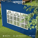Outsunny Gazebo Side Panels, 2 Pack Oxford Cloth with Windows – Fits 3x3m or 3x4m Pop-Up Gazebos, Blue