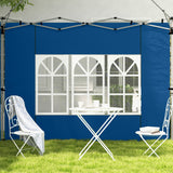 Outsunny Gazebo Side Panels, 2 Pack Oxford Cloth with Windows – Fits 3x3m or 3x4m Pop-Up Gazebos, Blue