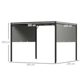 Outsunny 3x3m Light-Duty Canopy Tent with Steel Frame & Sun-Protective Fabric – Garden Shade, Grey