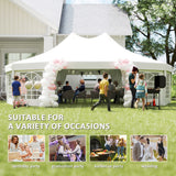 Outsunny 10-Sided Heavy Duty Party Tent Gazebo Marquee with Water-Resistant Cover & Steel Frame, 8.9m, White