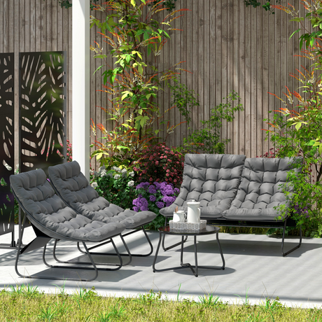 Outsunny garden sofa set in a garden setting with four seats