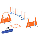 PawHut 6 Piece Dog Agility Equipment with Jumps, Weave Poles, Pause Box & Carry Bag – Obstacle Training Course Kit