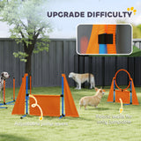 PawHut 6 Piece Dog Agility Equipment with Jumps, Weave Poles, Pause Box & Carry Bag – Obstacle Training Course Kit