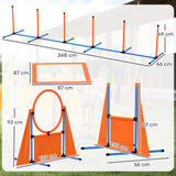 PawHut 6 Piece Dog Agility Equipment with Jumps, Weave Poles, Pause Box & Carry Bag – Obstacle Training Course Kit