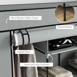 HOMCOM Foldable Fabric Wardrobe with 2 Hanging Rails, 10 Compartments & 4 Drawers – Bedroom Storage, Dark Grey