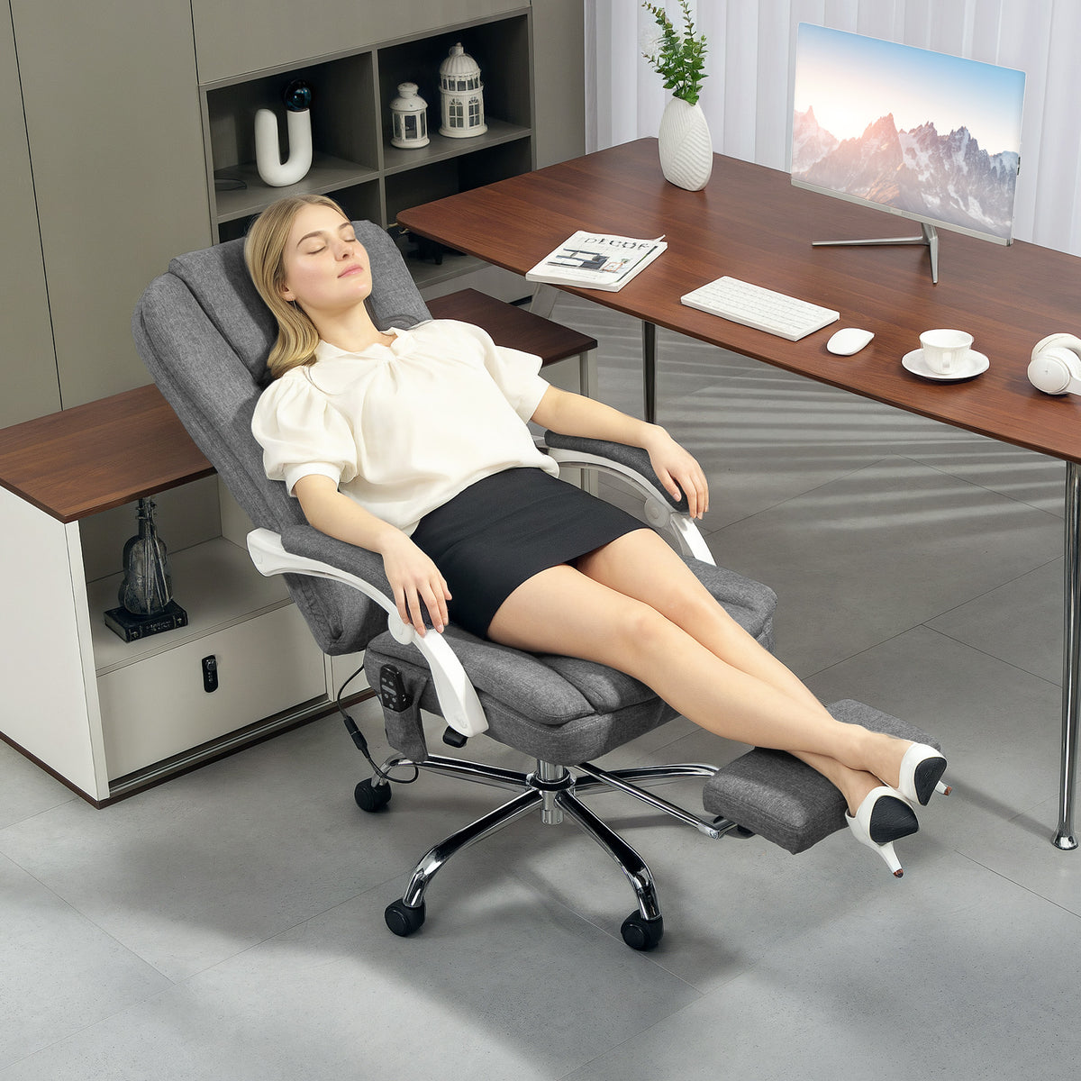 HOMCOM Comfort Massage Chair with Heat Function – Padded Home Relaxation Recliner