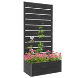 Outsunny Raised Garden Bed Planter Box with Trellis & Drainage Hole – Patio Planter for Vines & Herbs, Black