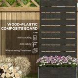 Outsunny Raised Garden Bed Planter Box with Trellis & Drainage Hole – Patio Planter for Vines & Herbs, Black