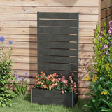 Outsunny Raised Garden Bed Planter Box with Trellis & Drainage Hole – Patio Planter for Vines & Herbs, Black