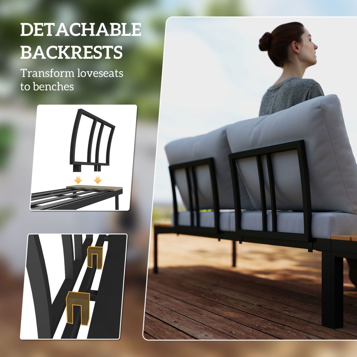 Outsunny corner sofa set styled on a patio