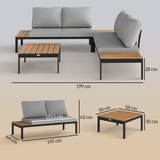 Outsunny corner sofa set arranged in a garden setting