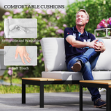 Dimension diagram of the Outsunny 4-seater garden corner sofa set