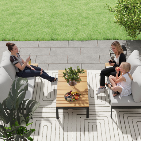 Outsunny corner sofa set, angled view