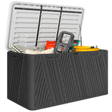 Outsunny 380L HDPE Waterproof Garden Storage Box with Lockable Lid & Gas Strut – Outdoor Deck Box