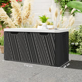 Outsunny 380L HDPE Waterproof Garden Storage Box with Lockable Lid & Gas Strut – Outdoor Deck Box