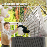 Outsunny 380L HDPE Waterproof Garden Storage Box with Lockable Lid & Gas Strut – Outdoor Deck Box