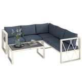 Outsunny 5-seater sectional outdoor sofa set with loveseats, grey