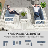 Close-up of the wood-grain effect coffee table on the Outsunny sofa set