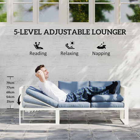 Close-up of the splash-resistant fabric on the Outsunny sofa set