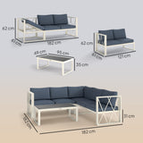 Close-up of the steel frame on the Outsunny sectional sofa set