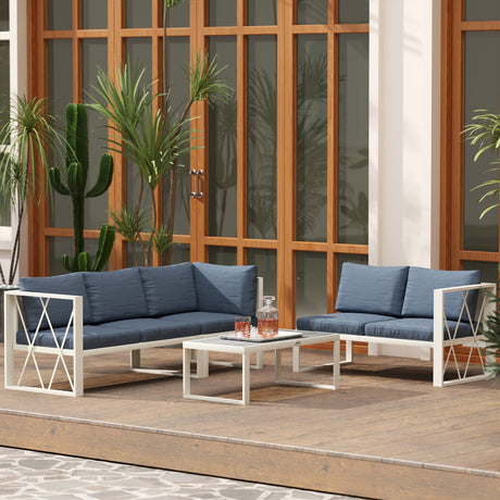Dimension diagram of the Outsunny 5-seater sectional sofa set