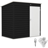 Outsunny 6x4ft Metal Garden Shed with Lockable Door & Pent Roof – Galvanised Steel Tool Storage, Dark Grey
