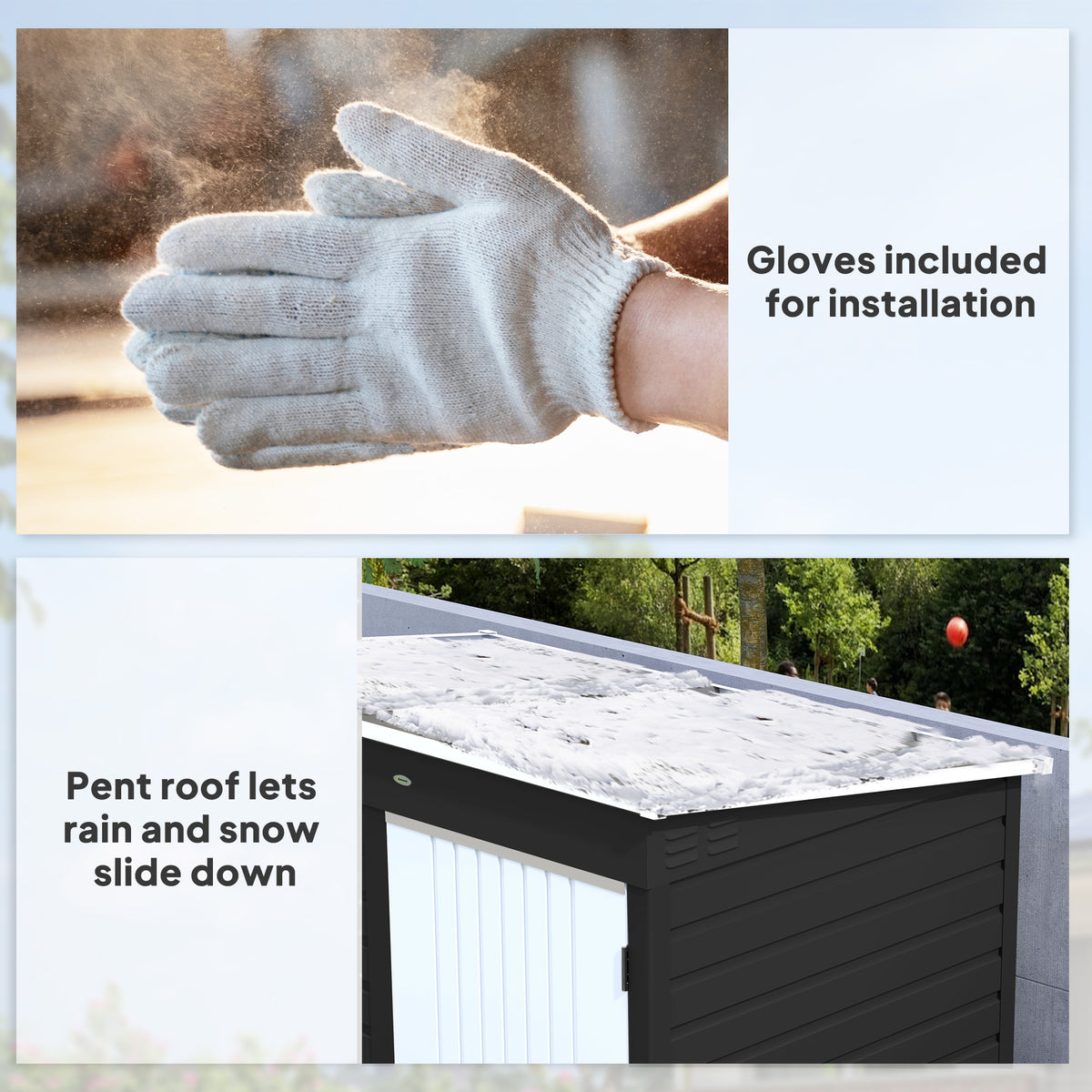 Outsunny 6x4ft Metal Garden Shed with Lockable Door & Pent Roof – Galvanised Steel Tool Storage, Dark Grey