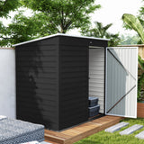 Outsunny 6x4ft Metal Garden Shed with Lockable Door & Pent Roof – Galvanised Steel Tool Storage, Dark Grey