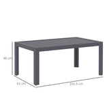 Outsunny Outdoor Side Table with Galvanised Steel Frame & Slatted Top – Patio Garden Table, Grey