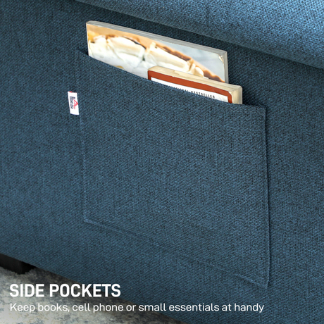 HOMCOM sofa bed eucalyptus wood frame detail