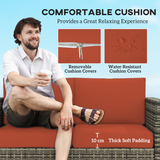 Outsunny rattan sofa anti-slip foot pad detail