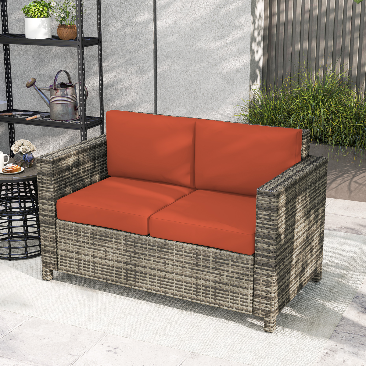 Outsunny rattan sofa cushion cover zip detail