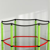HOMCOM Kids Mini Trampoline with Safety Enclosure Net and Bungee Cords – Bouncer for Ages 3-6, Green
