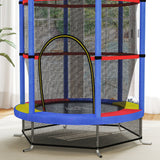 HOMCOM Kids Mini Trampoline with Safety Enclosure Net and Bungee Cords – Indoor Outdoor Bouncer for Ages 3-6