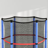 HOMCOM Kids Mini Trampoline with Safety Enclosure Net and Bungee Cords – Indoor Outdoor Bouncer for Ages 3-6