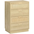 HOMCOM boho rattan 4 drawer dresser