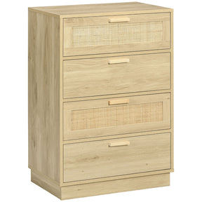 HOMCOM boho rattan 4 drawer dresser