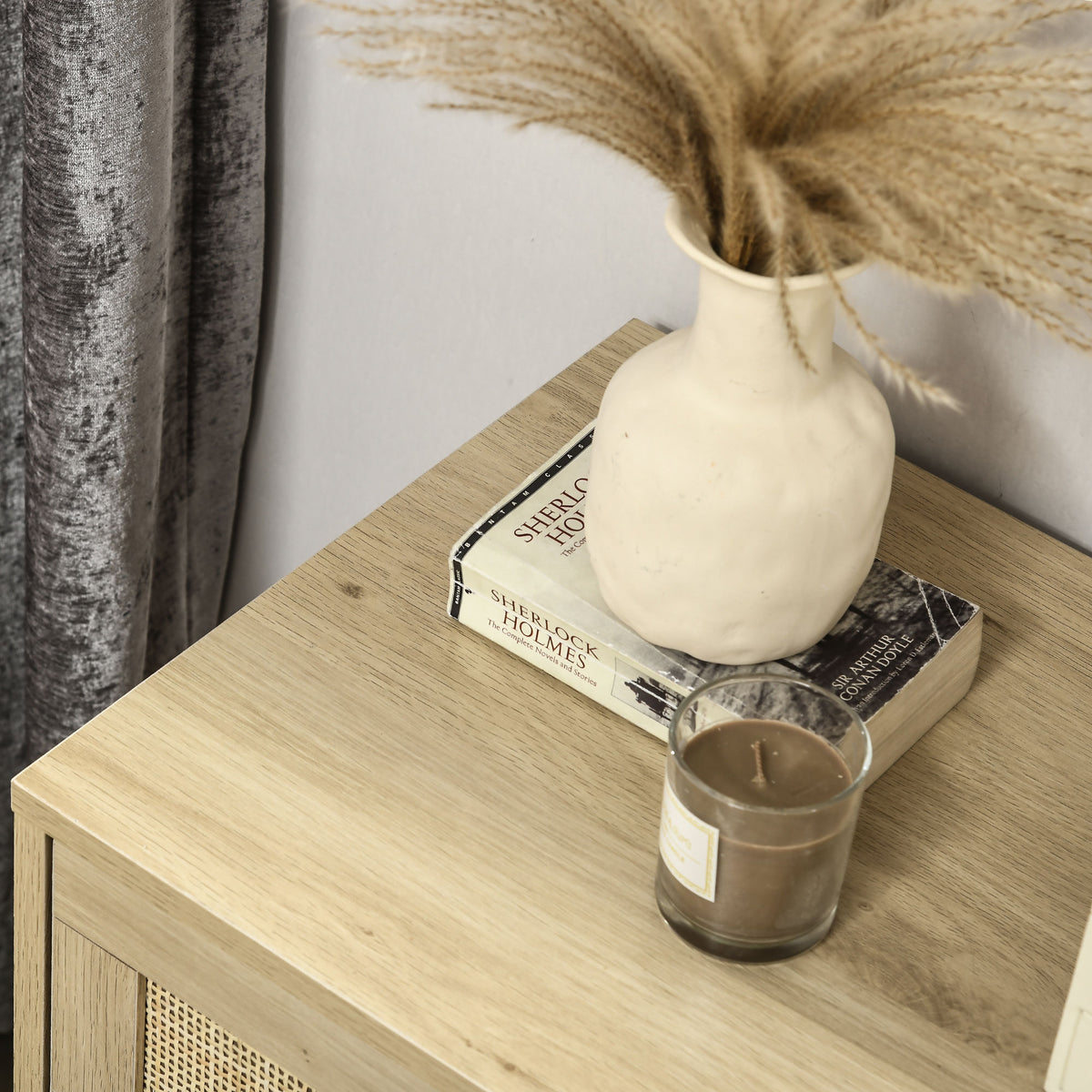 HOMCOM Boho Rattan 4 Drawer Dresser – Bedroom Chest of Drawers with Wood-Effect Finish, Natural
